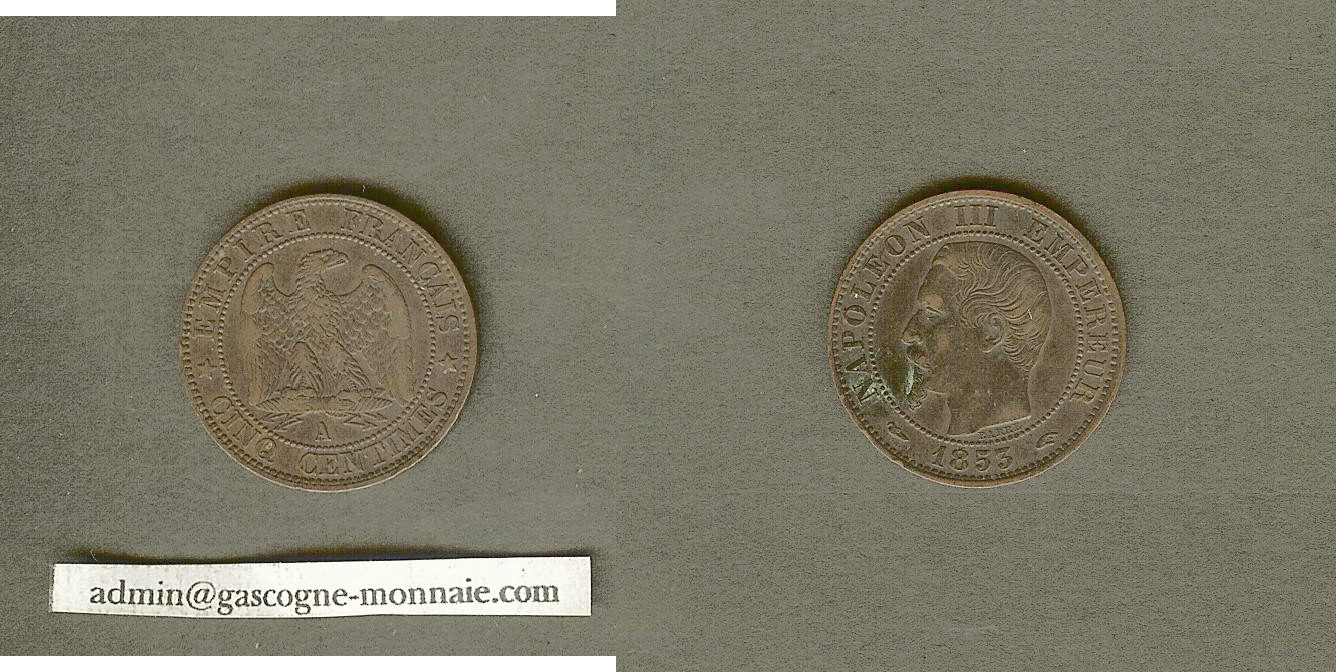 5 centimes Napoleon III 1853A EF